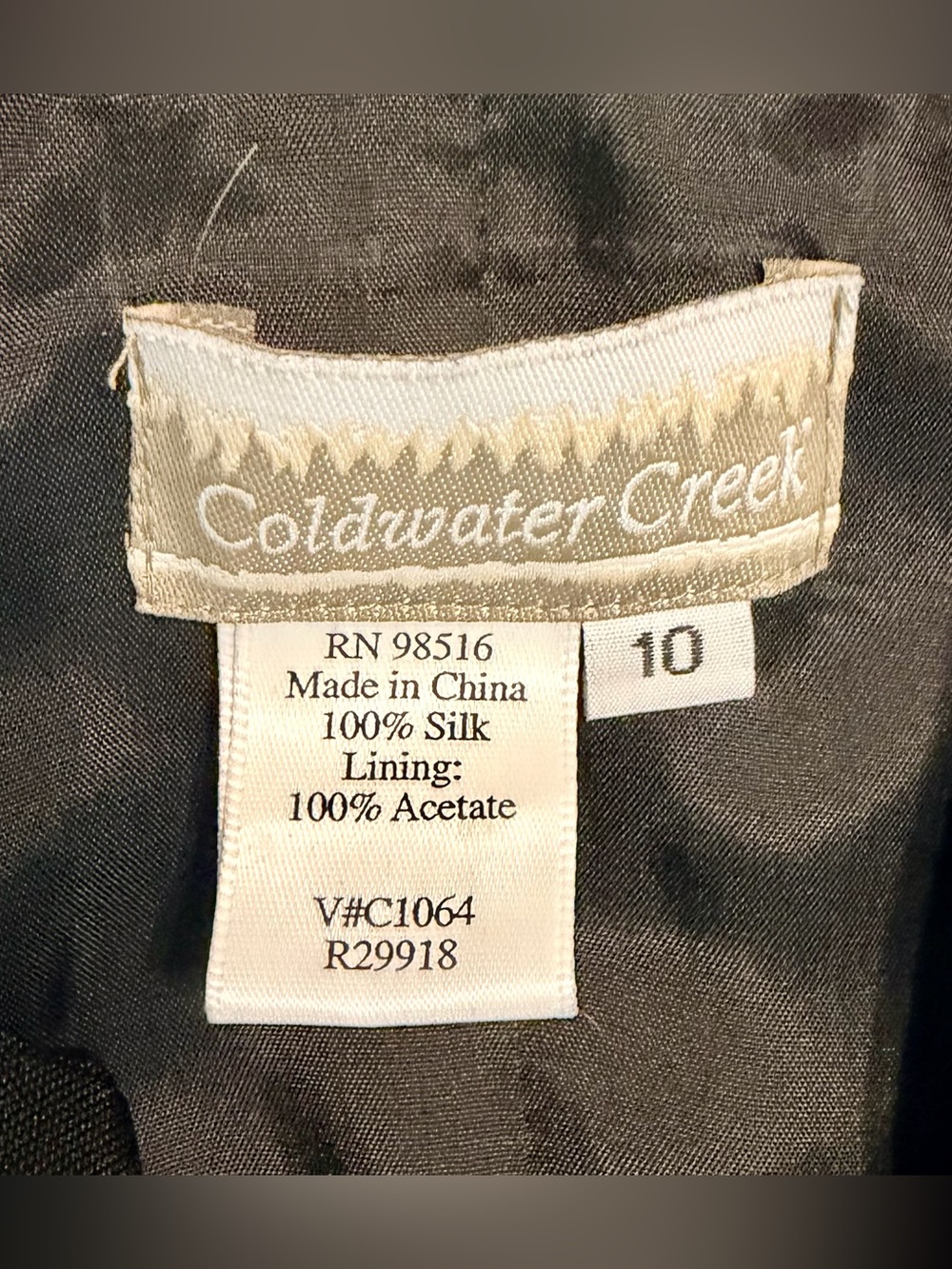Coldwater Creek Black Silk Sleeveless Midi Dress with Dot-Trim Bow - Picture 3 of 3